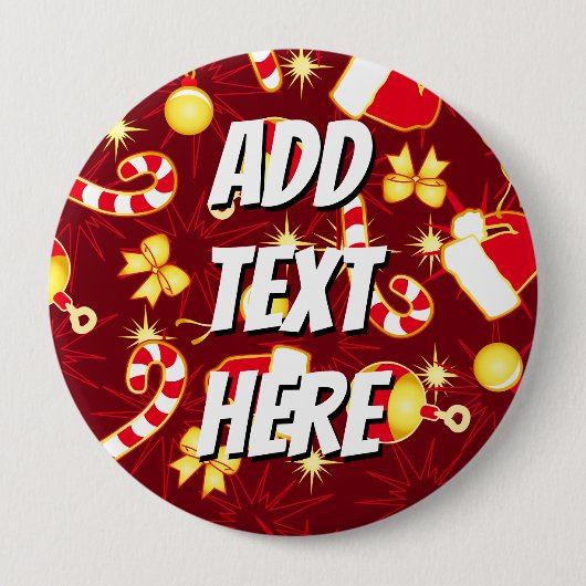 Rood — pet van Santa Ronde Button 4,0 Cm (Voorkant)