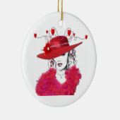 rood pet voor de boom keramisch ornament (Rechts)