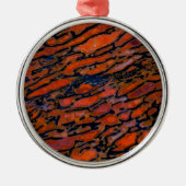 Rood Petrified dinosaur bone Metalen Ornament (Voorkant)