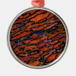 Rood Petrified dinosaur bone Metalen Ornament