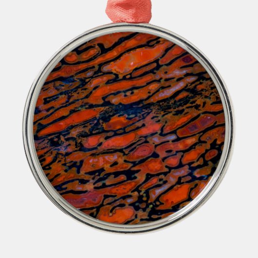 Rood Petrified dinosaur bone Metalen Ornament (Voorkant)