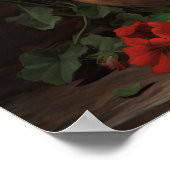 Rood Petunia Bloemen Art Print Poster (Hoek)