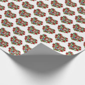 Rood petunia hart met blauwe vlinder cadeaupapier (Hoek)