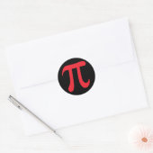 Rood pi wiskundig symbool op zwarte stickers (Envelop)