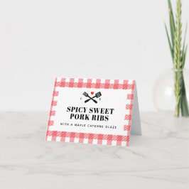 Rood Picknick Plaid I Do BBQ Beschrijving Kaart