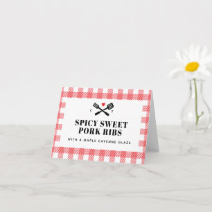 Rood Picknick Plaid I Do BBQ Beschrijving Kaart