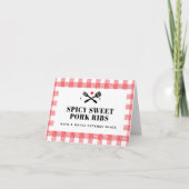 Rood Picknick Plaid I Do BBQ Beschrijving Kaart (Voorkant)