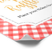 Rood Picknick Zonnebloem Baby shower Luier Raffle Poster (Hoek)