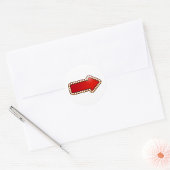 Rood Pijl Bord met Lichten Ronde Sticker