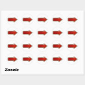 Rood Pijl Bord met Lichten Ronde Sticker (Vel)