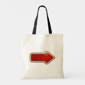 Rood Pijl Bord met Lichtjes Tote Bag (Achterkant)