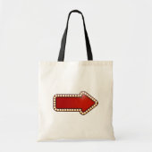 Rood Pijl Bord met Lichtjes Tote Bag (Voorkant)