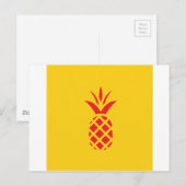 Rood Pine Apple in Geel. Briefkaart (Voorkant / Achterkant)