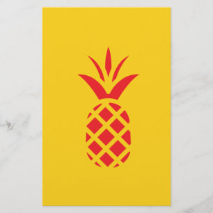 Rood Pine Apple in Geel. Briefpapier