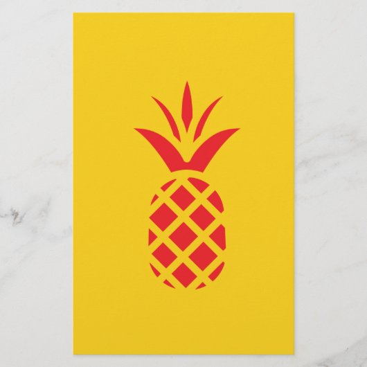 Rood Pine Apple in Geel. Briefpapier (Voorkant)
