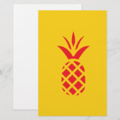 Rood Pine Apple in Geel. Briefpapier (Voorkant / Achterkant)