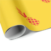Rood Pine Apple in Geel. Cadeaupapier (Rol Hoek)