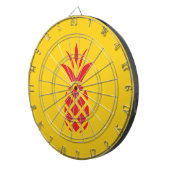 Rood Pine Apple in Geel. Dartbord (Voorkant Rechts)