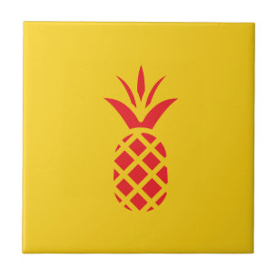 Rood Pine Apple in Geel. Tegeltje