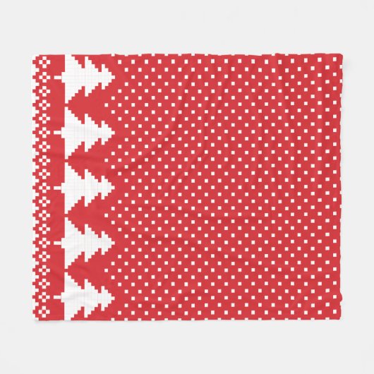 Rood pine Tree Sweater Knit Blanket Fleece Deken (Voorkant (Horizontaal))