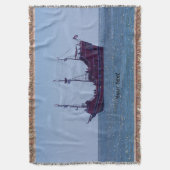 Rood Piratenschip op de Oceaan Deken (Voorkant Verticaal)