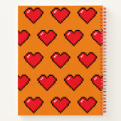 Rood Pixel Hart Patroon Notitieboek (Achterkant)