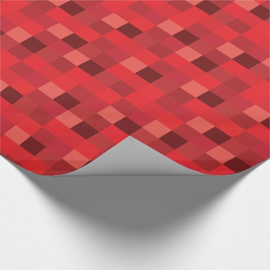 Rood pixelaatpatroon cadeaupapier (Hoek)