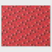 Rood pixelaatpatroon cadeaupapier (Vlak)