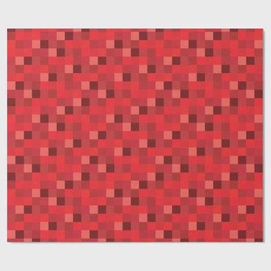 Rood pixelaatpatroon cadeaupapier (Vlak)