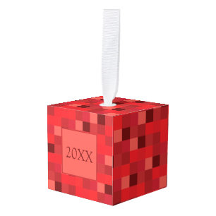 Rood pixelaatpatroon   Gamer   Gepersonaliseerd Ornament