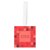 Rood pixelaatpatroon | Gamer | Gepersonaliseerd Ornament (Voorkant)