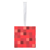 Rood pixelaatpatroon | Gamer | Gepersonaliseerd Ornament (Rechts)