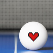 Rood pixelhart pingpongbal voor tafeltennis (Net)
