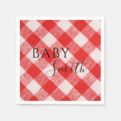 Rood plaid Baby Q Baby shower Barbecue Servet (Voorkant)
