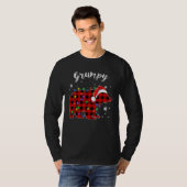 Rood Plaid Grumpy Beer Buffalo Familie Pyjama Chri T-shirt (Voorkant volledig)