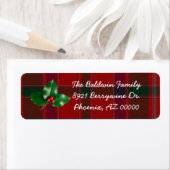 Rood Plaid Kerst Adresetiketten Etiket (Insitu)