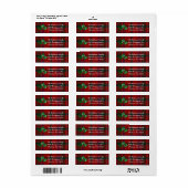 Rood Plaid Kerst Adresetiketten Etiket (Full Sheet)