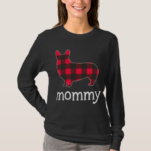 Rood Plaid Mama Corgi Kerstmis Bijpassende Familie T-shirt