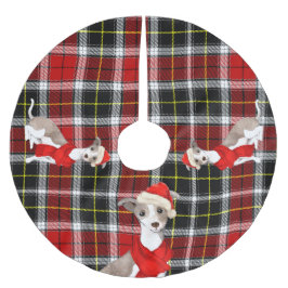 Rood Plaid met Italiaanse Greyhound Hond Christmas Kerstboom Rok