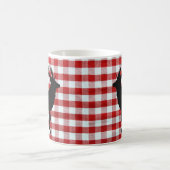 Rood plaid met zwart hert koffiemok (Center)