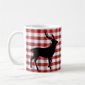 Rood plaid met zwart hert koffiemok (Links)