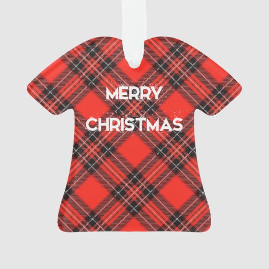 Rood plaid ornament (achterkant)