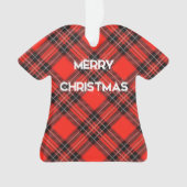 Rood plaid ornament (voorkant)