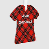 Rood plaid ornament (voorkant)