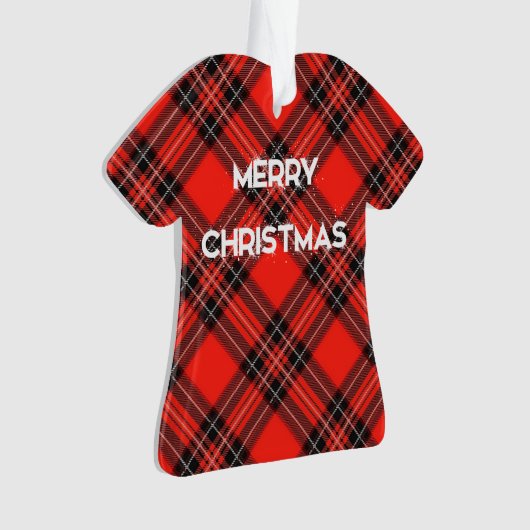 Rood plaid ornament (voorkant)