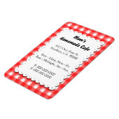 Rood Plaid Restaurant Advertentie Custom Magnet Magneet (Linkerzijde)