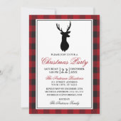 Rood Plaid Rustiek Kerstfeest Kaart (Voorkant)