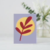 Rood Plant Gele Zon Feestdagenkaart (Staand voorkant)