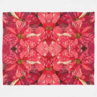 Rood plant Poinsettia Flower Fleece Deken