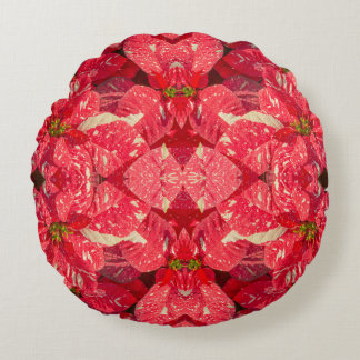 Rood plant Poinsettia Flower Rond Kussen